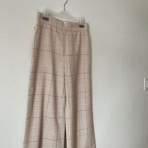 WILFRED cream and pink plaid pants